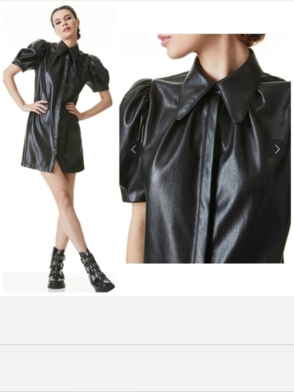 Alice + Olivia jem vegan leather mini shift dress XS